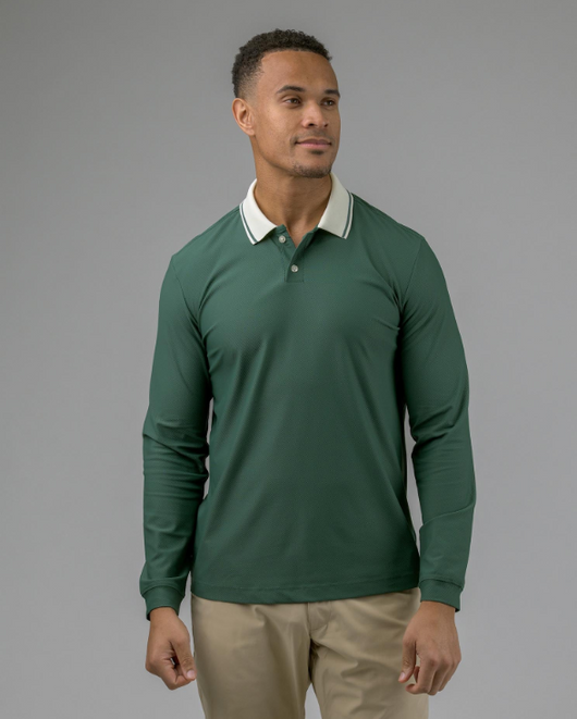 Born to Golf Long Sleeve Textured Polo